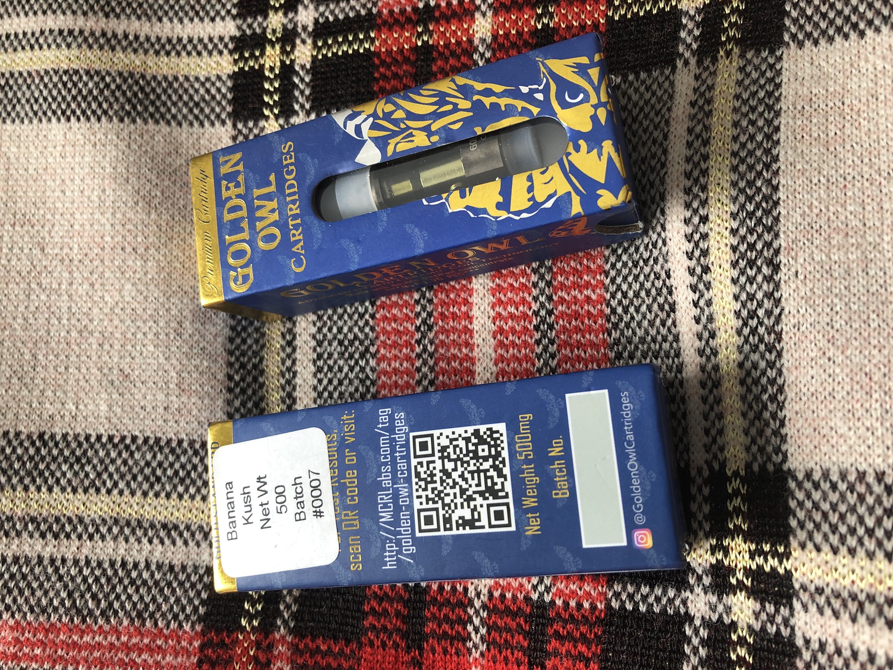 Banana Kush 0.5 Cartridge (Golden Owl) Product image