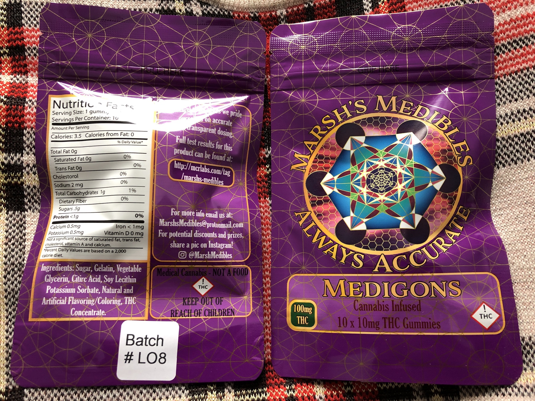 100 MG Marsh's Medibles Gummy Pack Product image