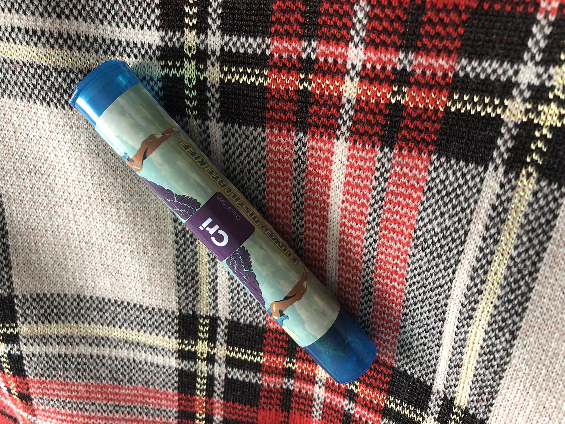 Private JET Critical Kush Indica Distillate/Kief wrapped Pre-Rolled Joint Product image