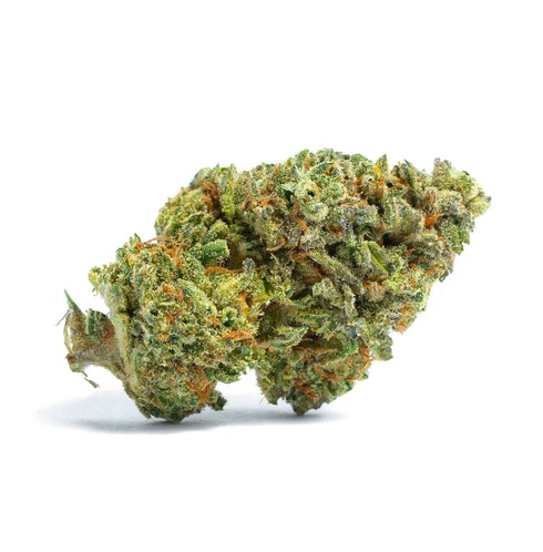 Orange Cheddar harvested flower, as labeled by the cited photo source