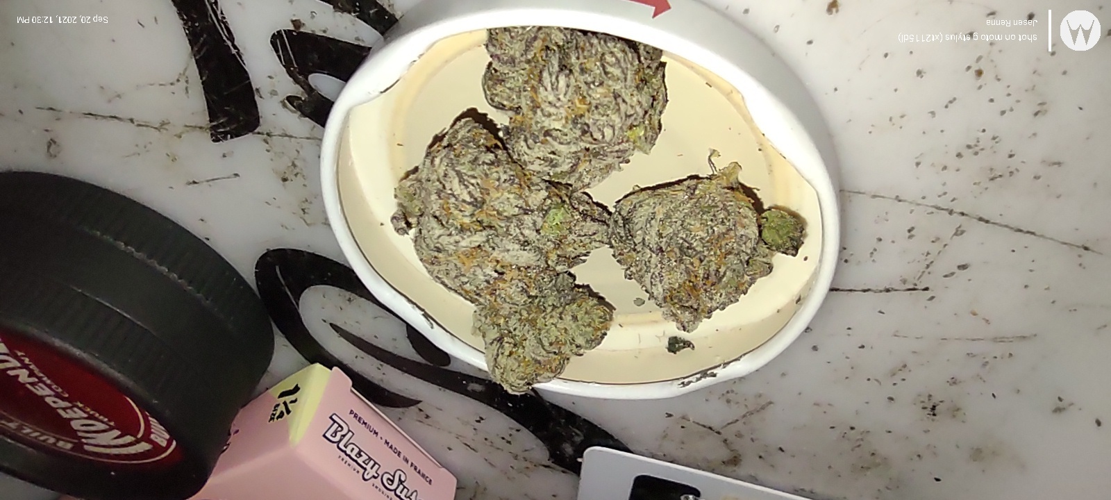 Zack's Pie harvested flower, as labeled by the cited photo source